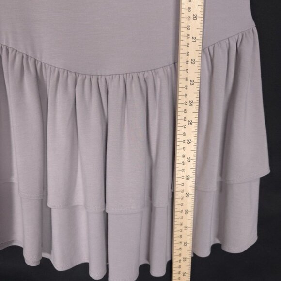Aritzia‎ Wilfred Goodlux Bloomsbury Mini Dress MEDIUM Ruffled Gray Sleeveless - Picture 8 of 11